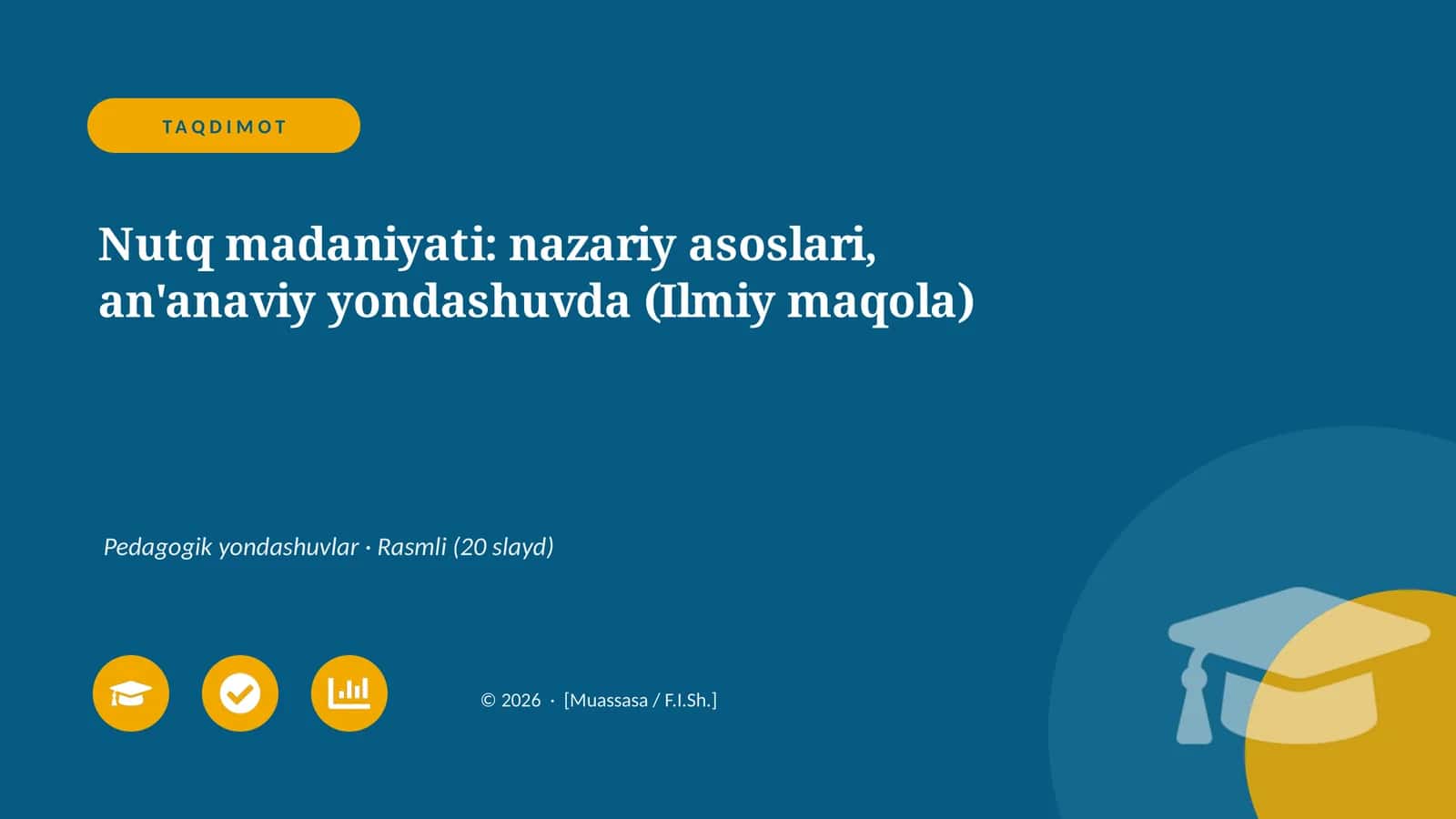 Nutq madaniyati: nazariy asoslari, an'anaviy yondashuvda (Ilmiy maqola)