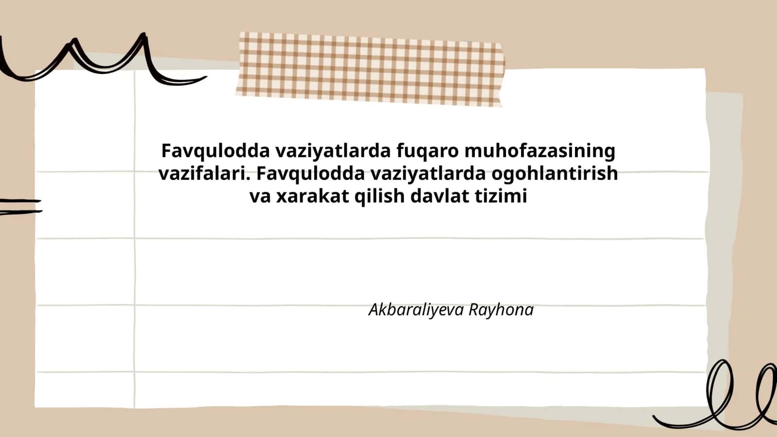 Favqulodda vaziyatlarda fuqaro muhofazasining vazifalari