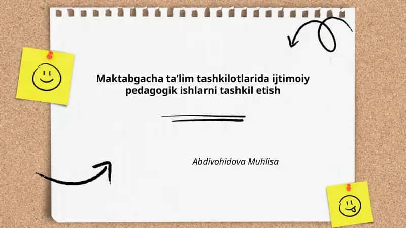 Ijtimoiy-Pedagogik ishlarni tashkil etish