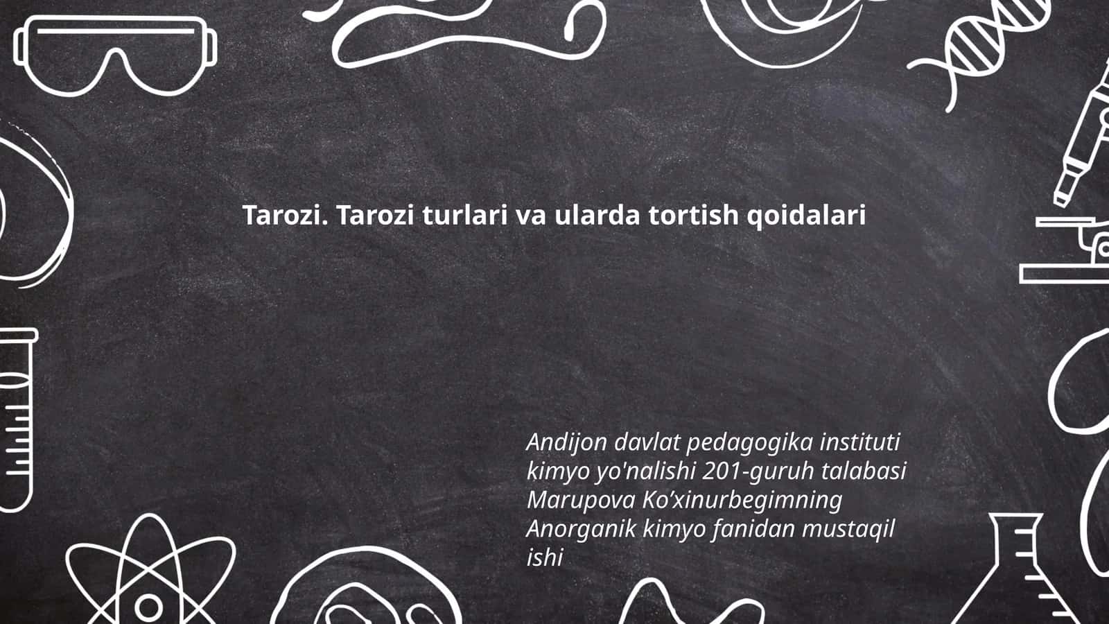 Anorganik kimyo fanidan mustaqil ish