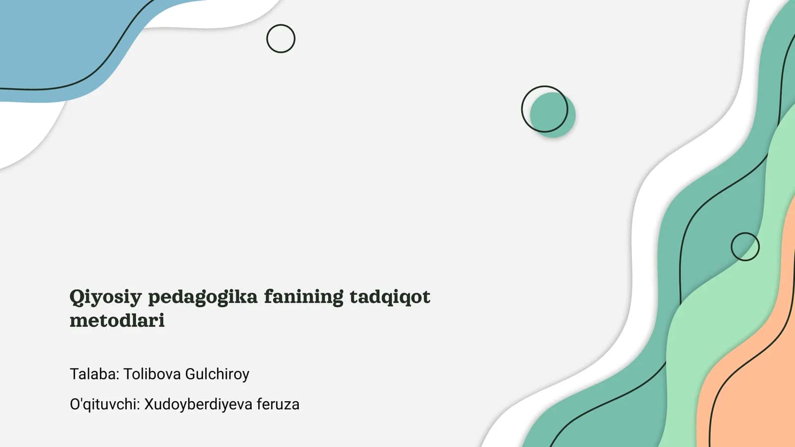 Qiyosiy pedagogika fanining tadqiqot metodlari