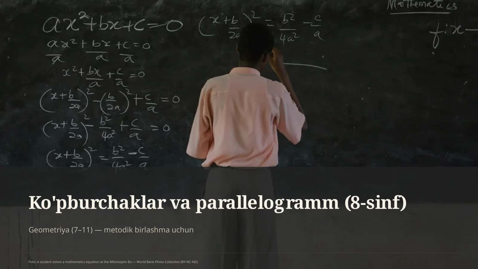 Ko'pburchaklar va parallelogramm (8-sinf)