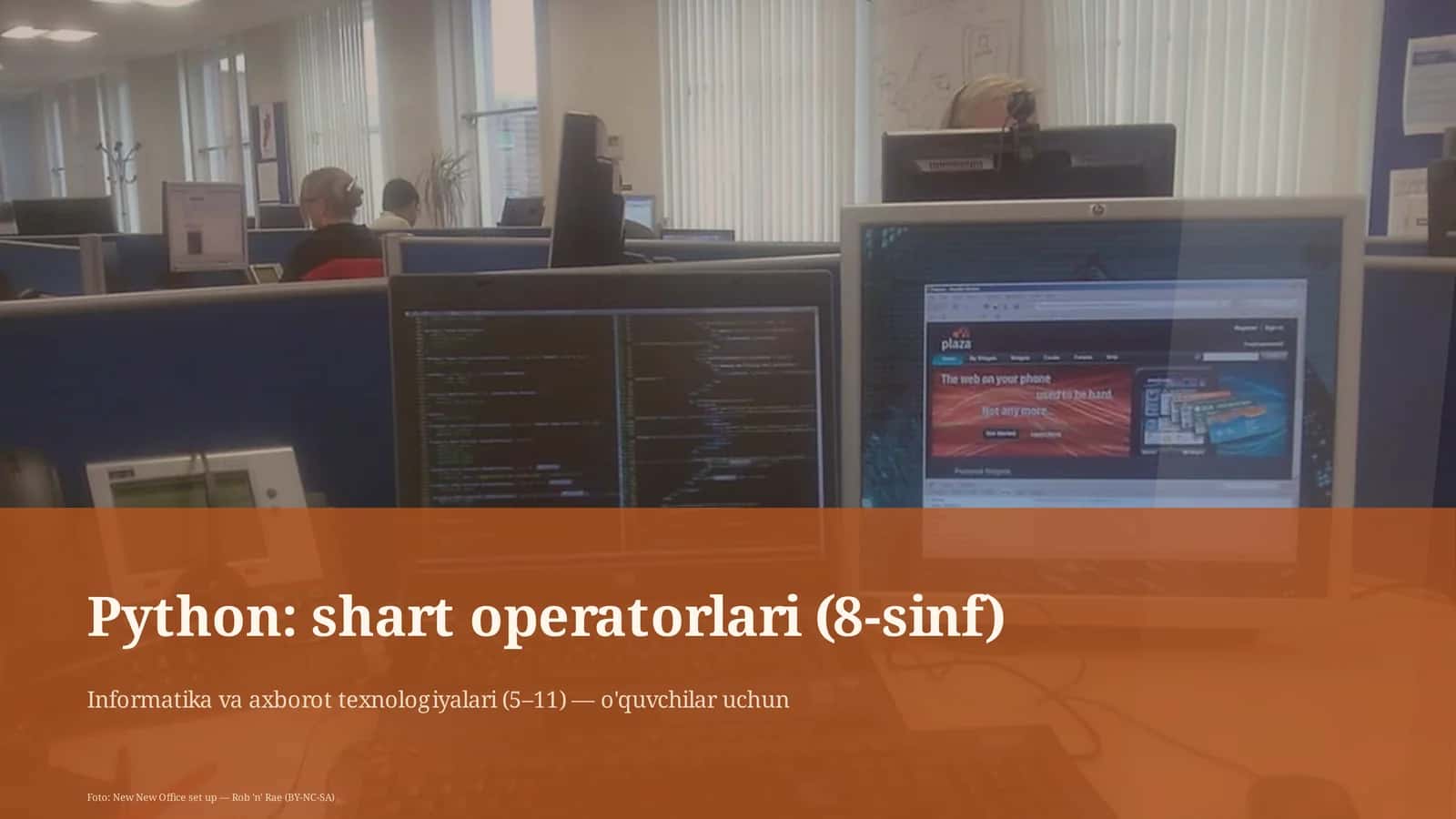 Python: shart operatorlari (8-sinf)