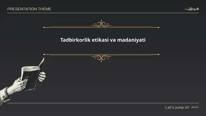 Tadbirkorlik etikasi va madaniyati
