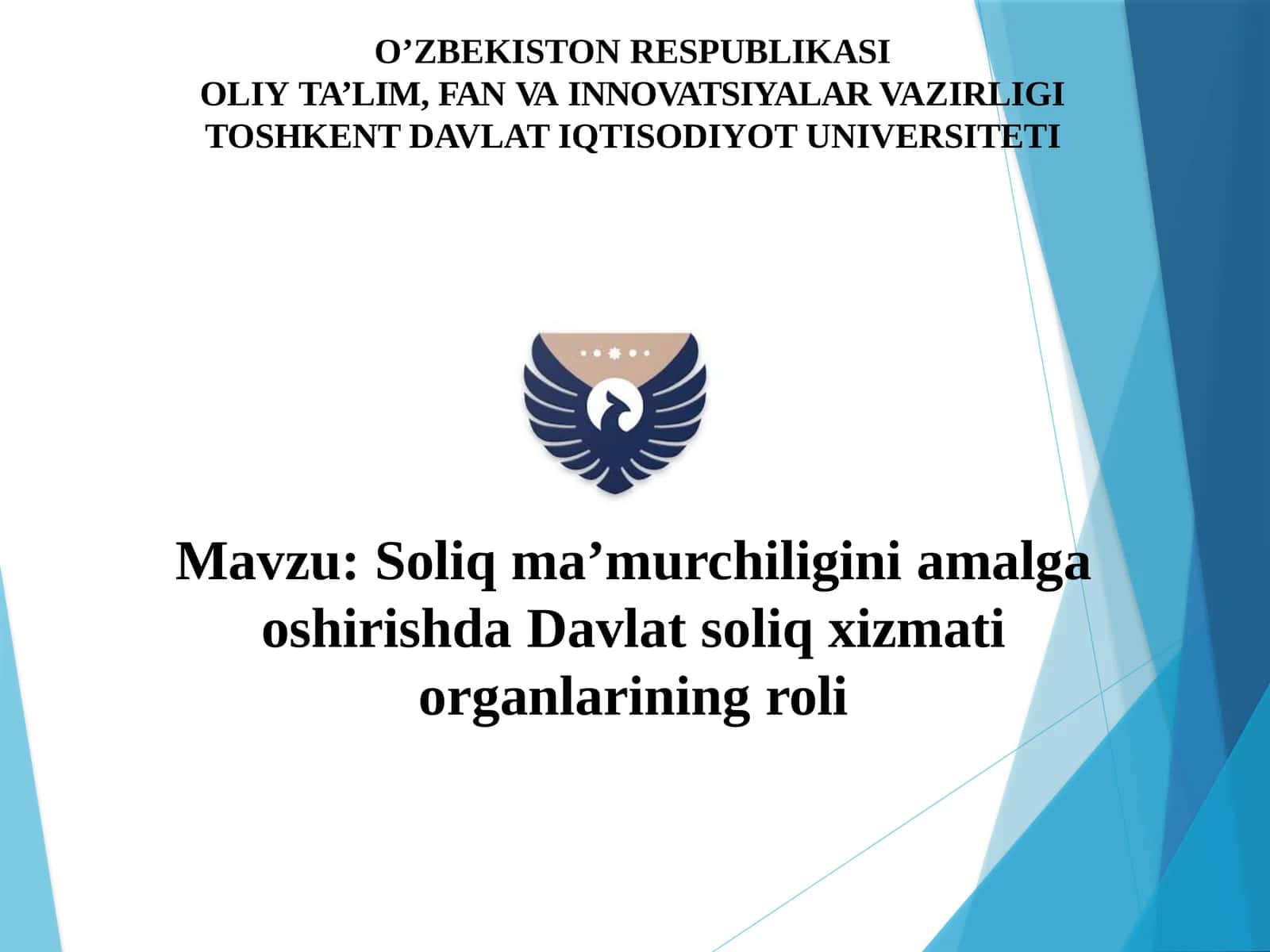 Soliq ma’murchiligini amalga oshirishda Davlat soliq xizmati organlarining roli