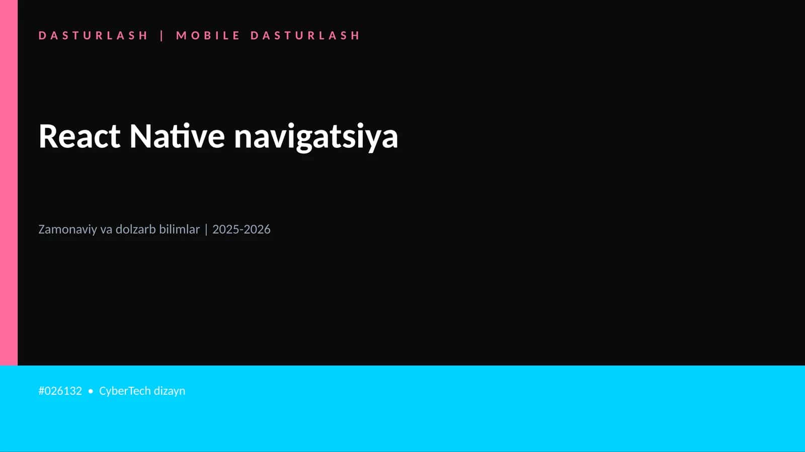React Native navigatsiya