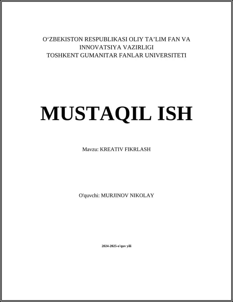 KREATIV FIKRLASH