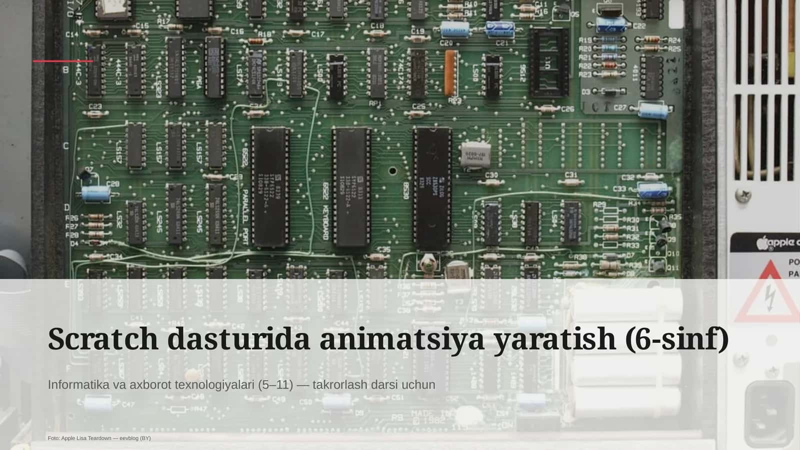Scratch dasturida animatsiya yaratish (6-sinf)