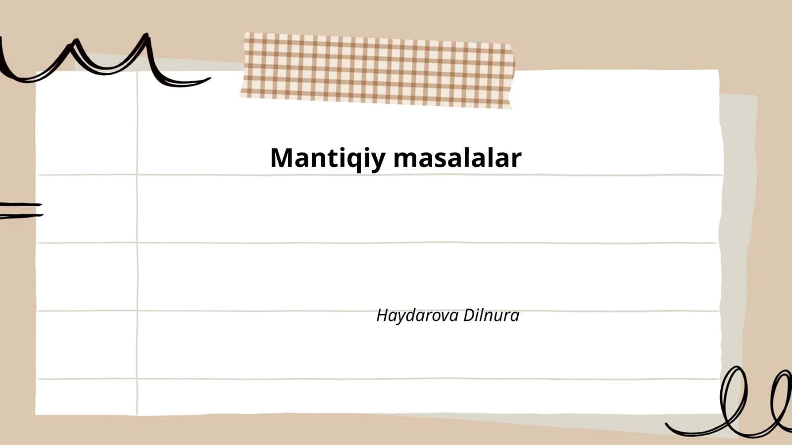 Mantiqiy masalalar