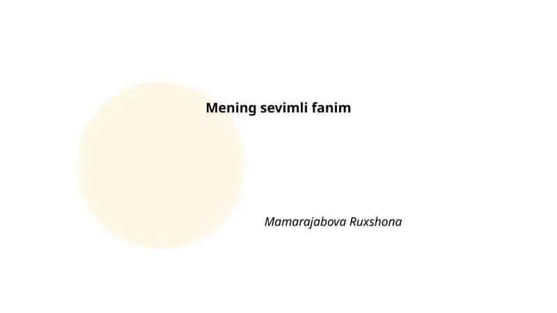 Mening sevimli fanim