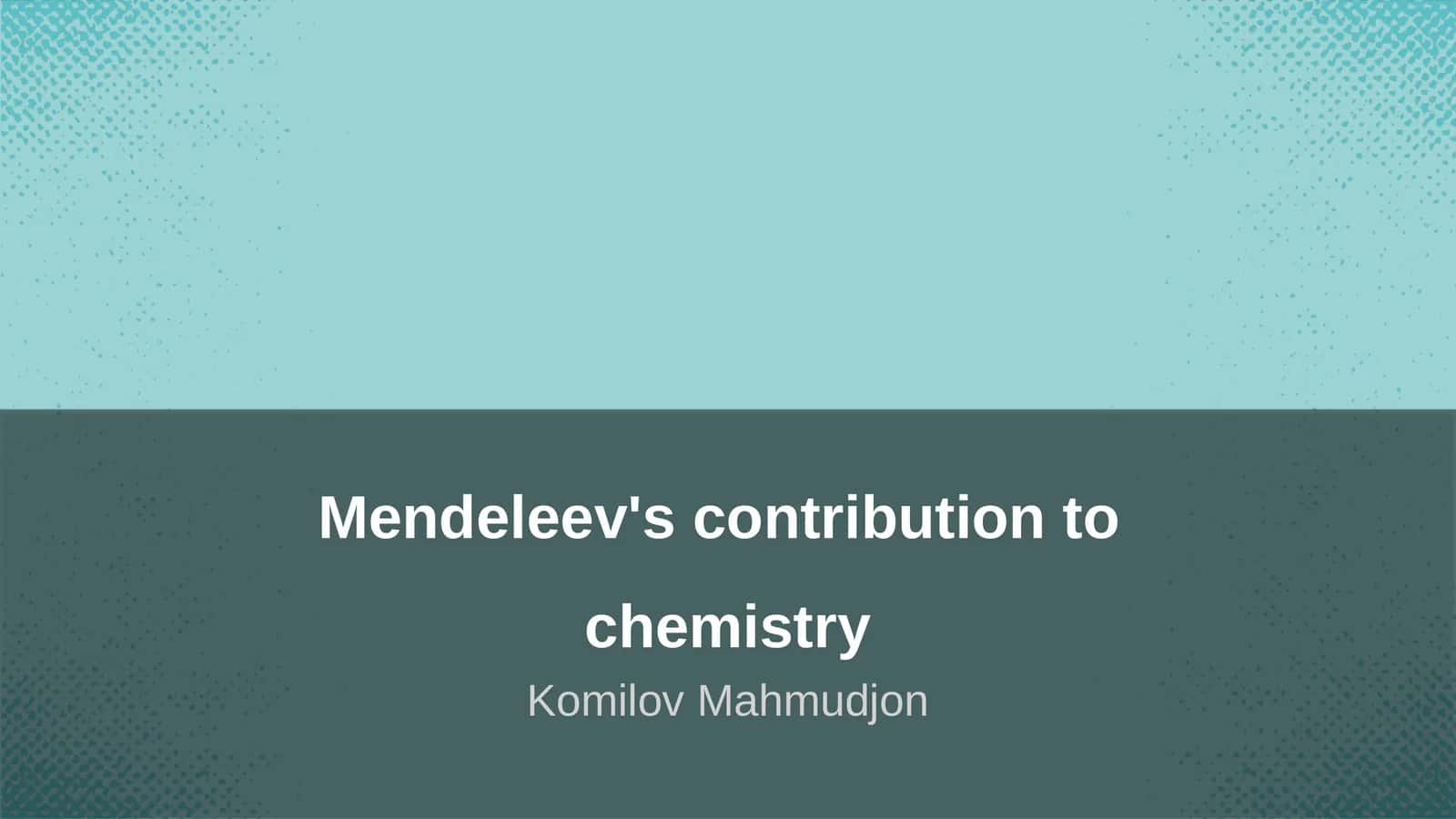 Mendeleev's contribution to chemistry