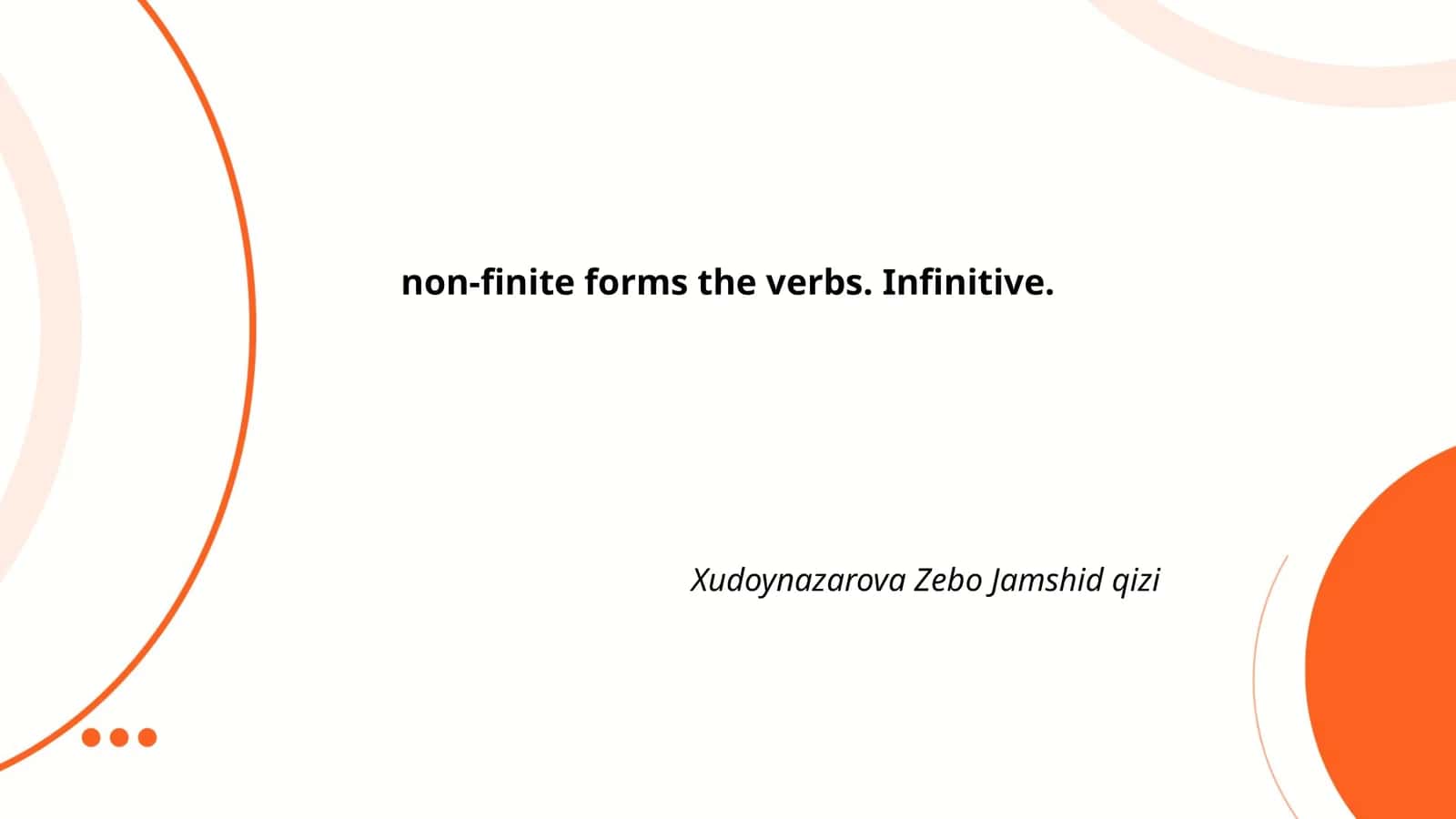 Infinitive Forms of Verbs