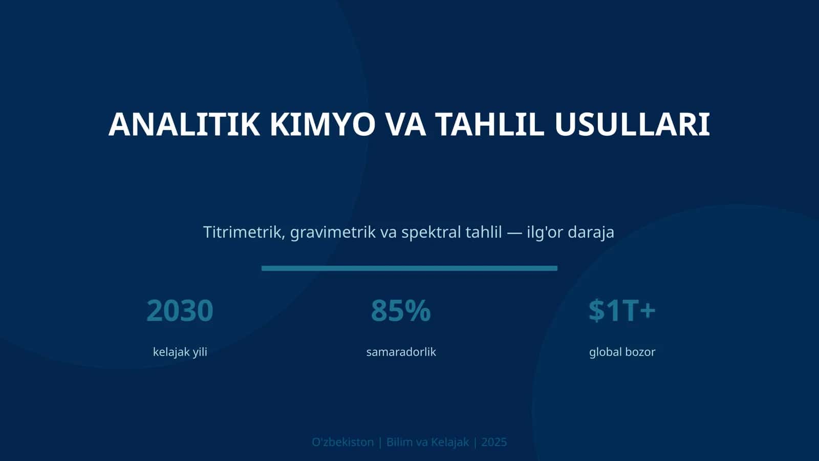 ANALITIK KIMYO VA TAHLIL USULLARI