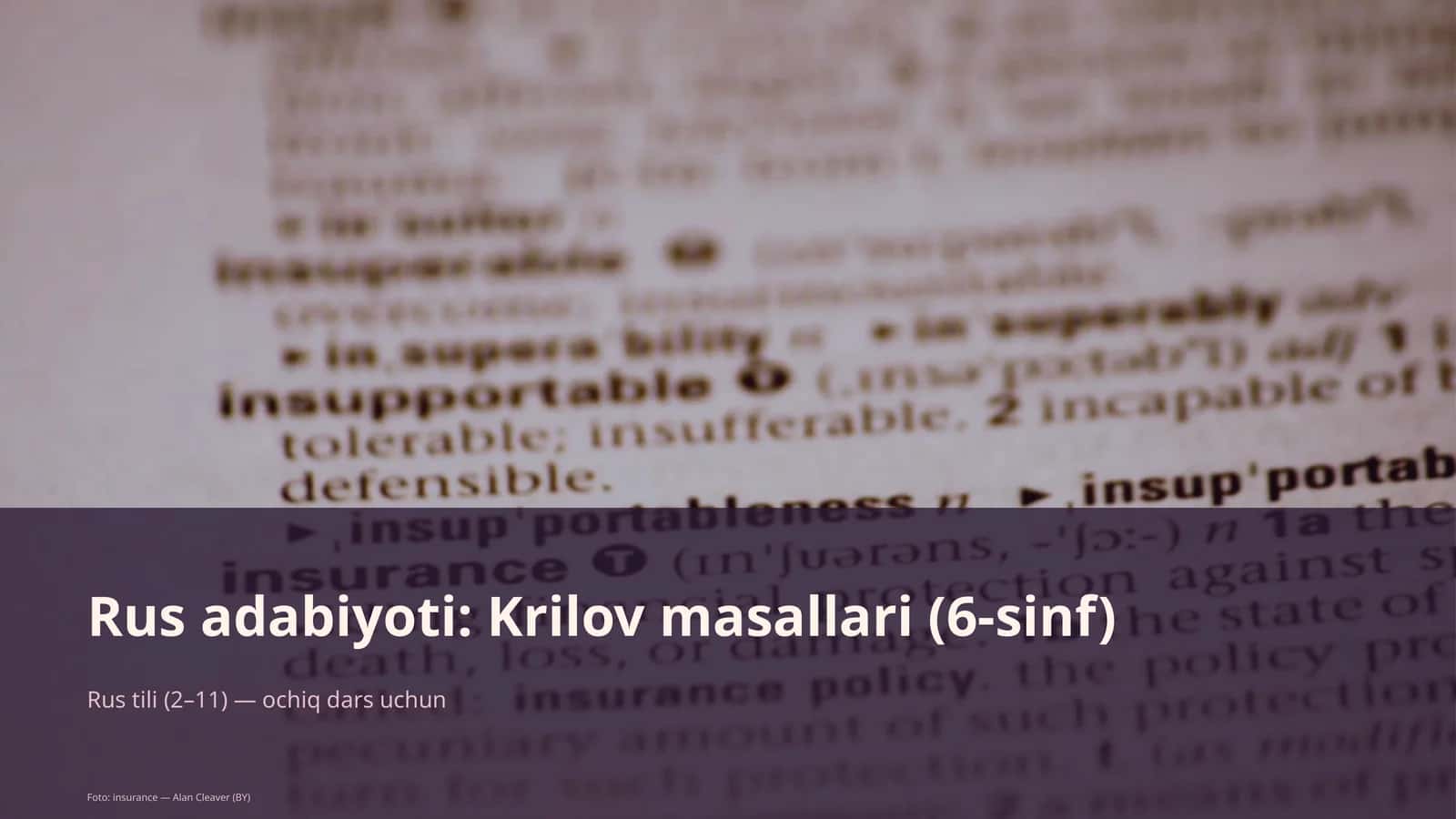 Rus adabiyoti: Krilov masallari (6-sinf)