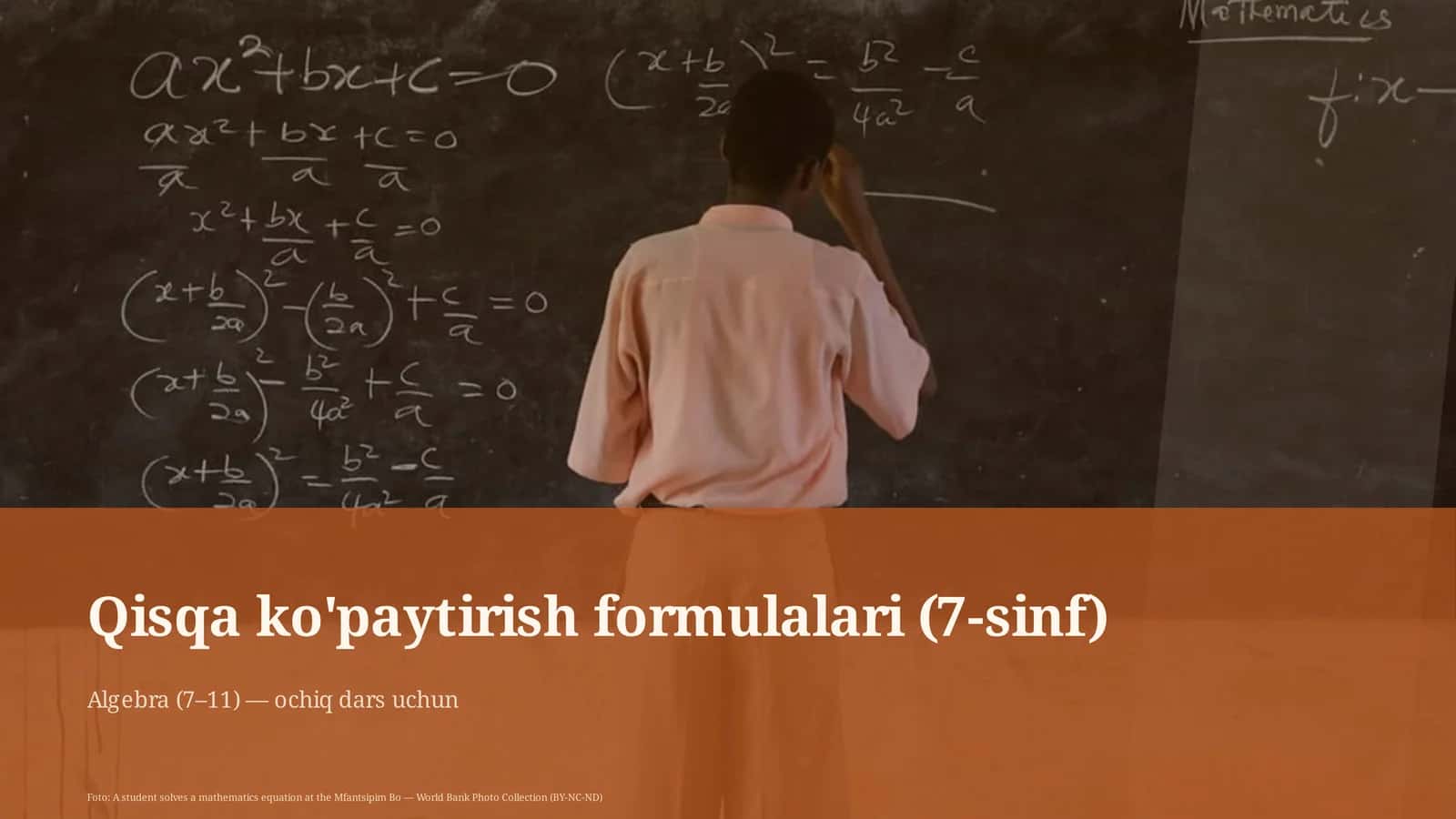 Qisqa ko'paytirish formulalari (7-sinf)