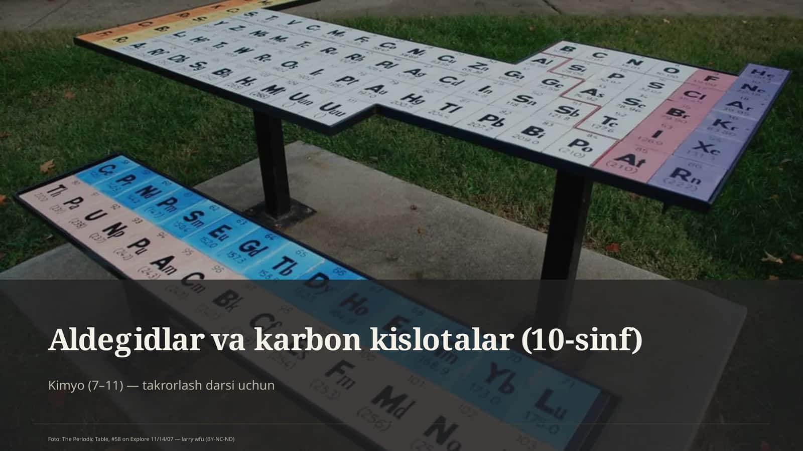Aldegidlar va karbon kislotalar (10-sinf)