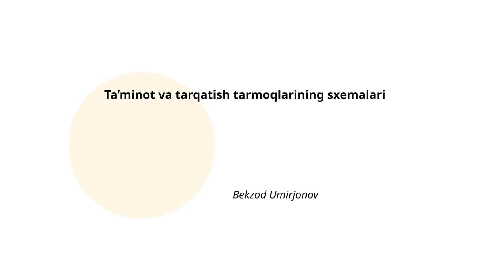 Elektr ta'minoti sxemalari