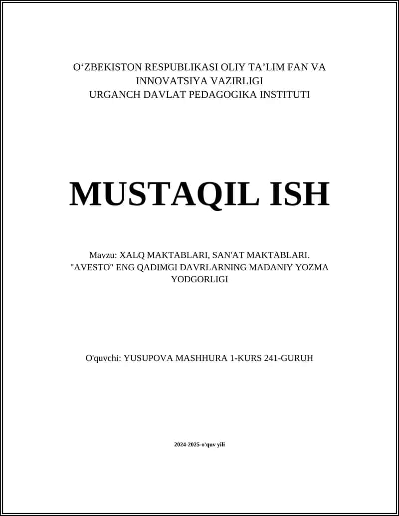 Avesto Ma'lumoti