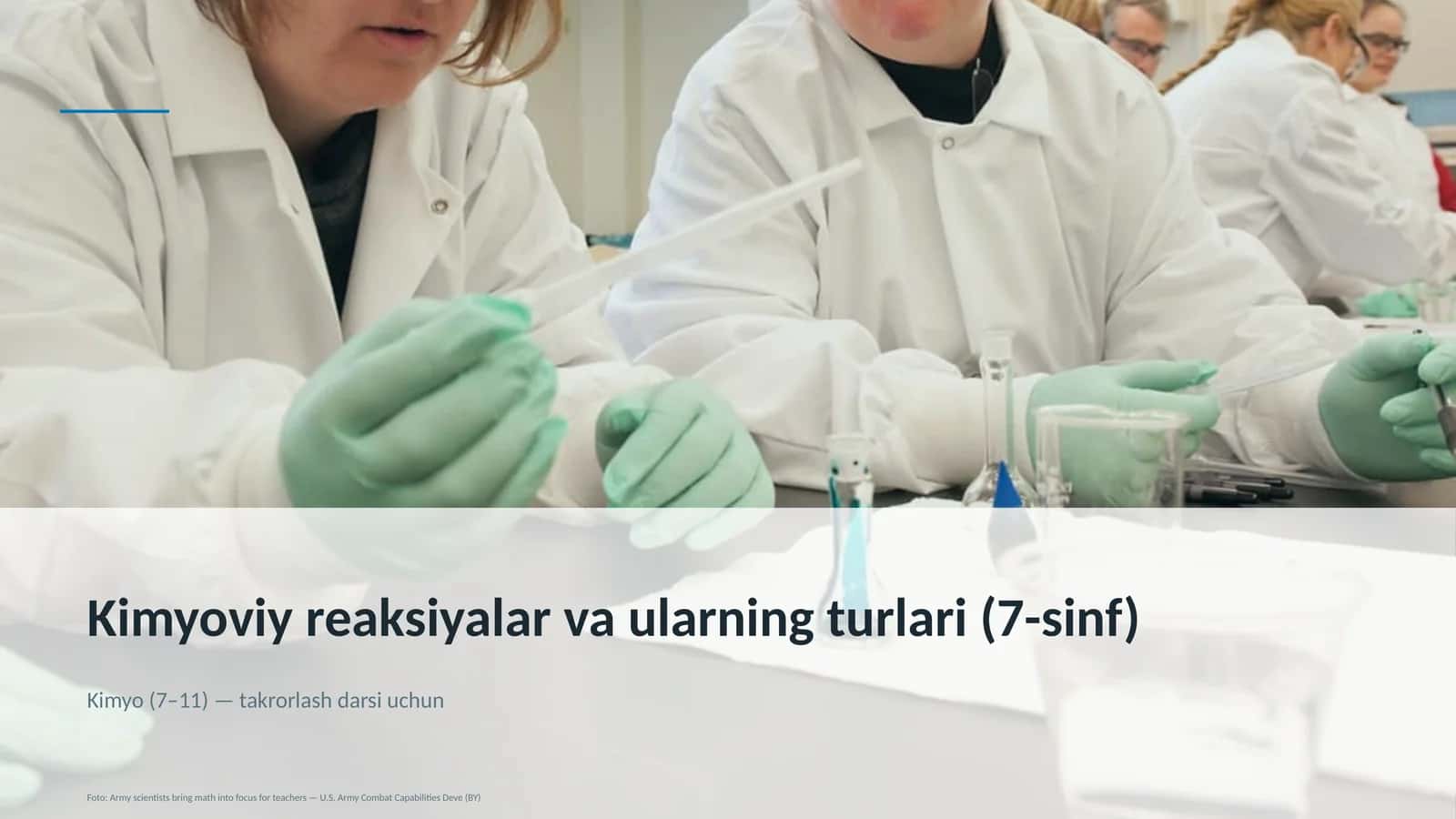 Kimyoviy reaksiyalar va ularning turlari (7-sinf)