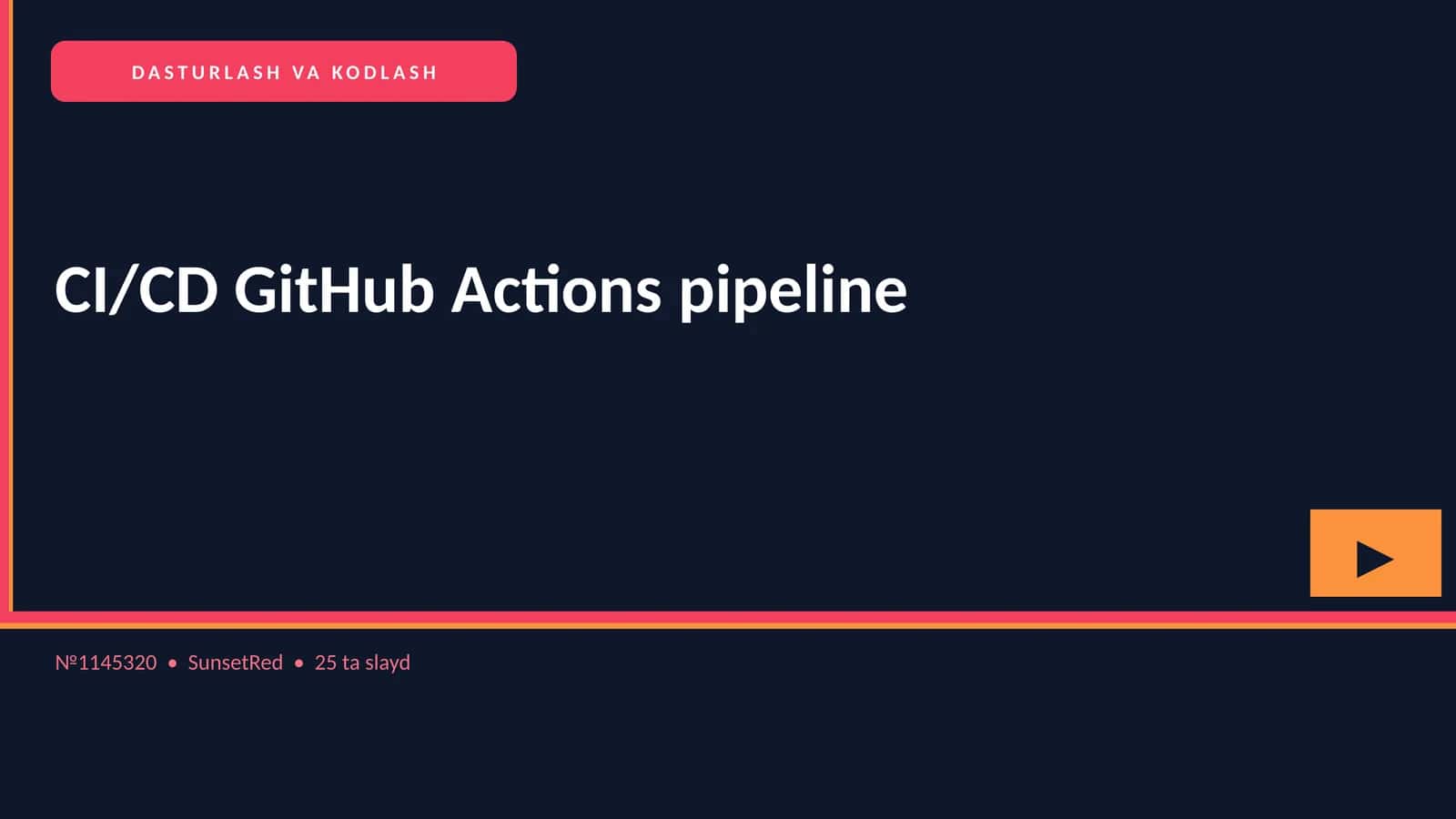 CI/CD GitHub Actions pipeline