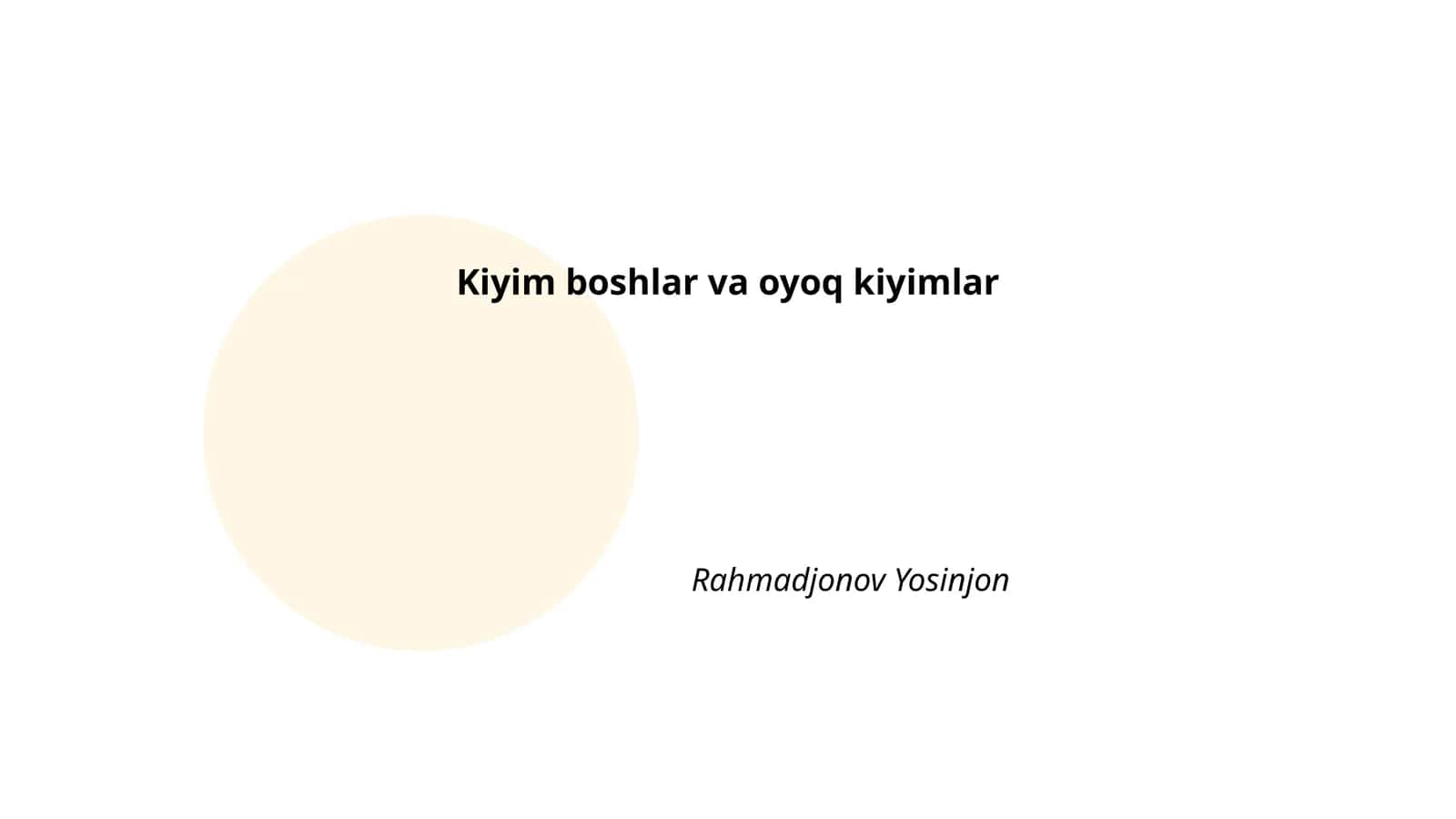 Kiyim boshlar va oyoq kiyimlar