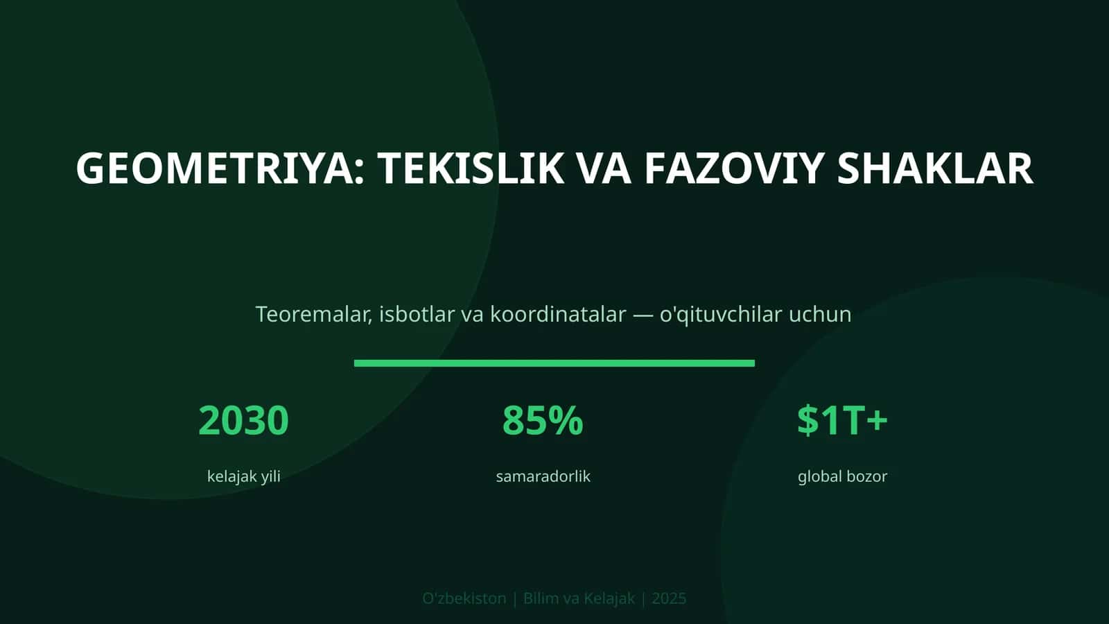Geometry: Tekislik va fazoviy shaklar