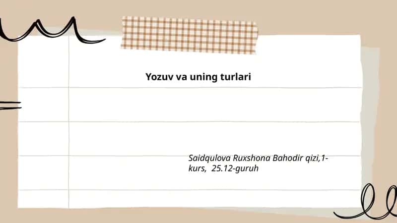 Yozuv va uning turlari