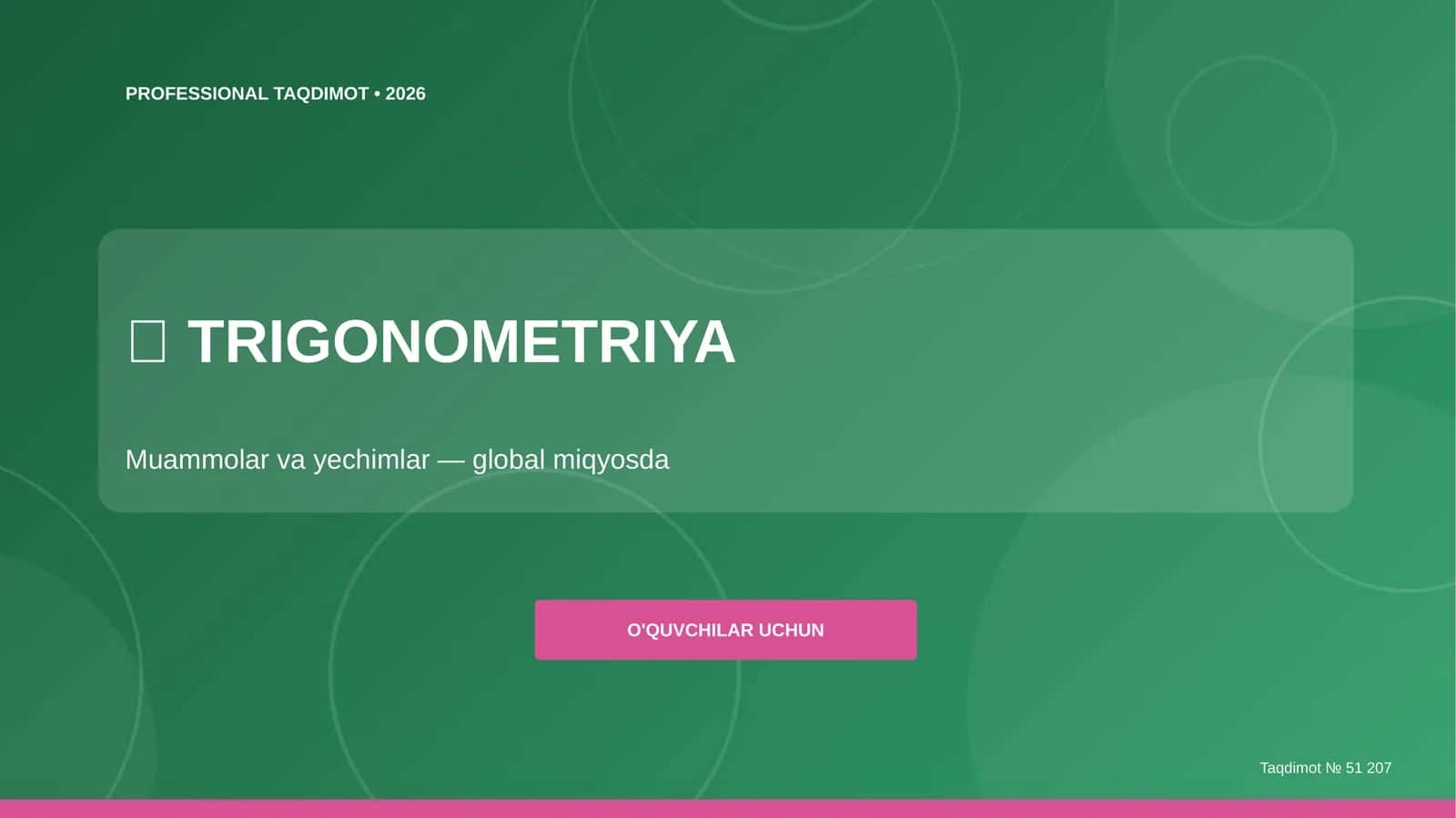 Trigonometriya: muammolar va yechimlar
