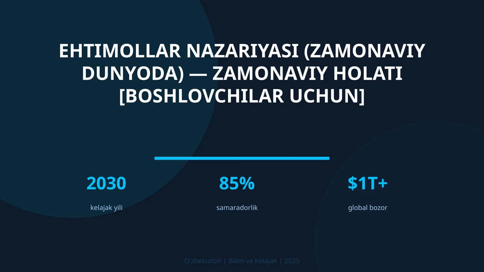 Ehtimollar nazariyasi (zamonaviy dunyoda) — zamonaviy holati [boshlovchilar uchun]