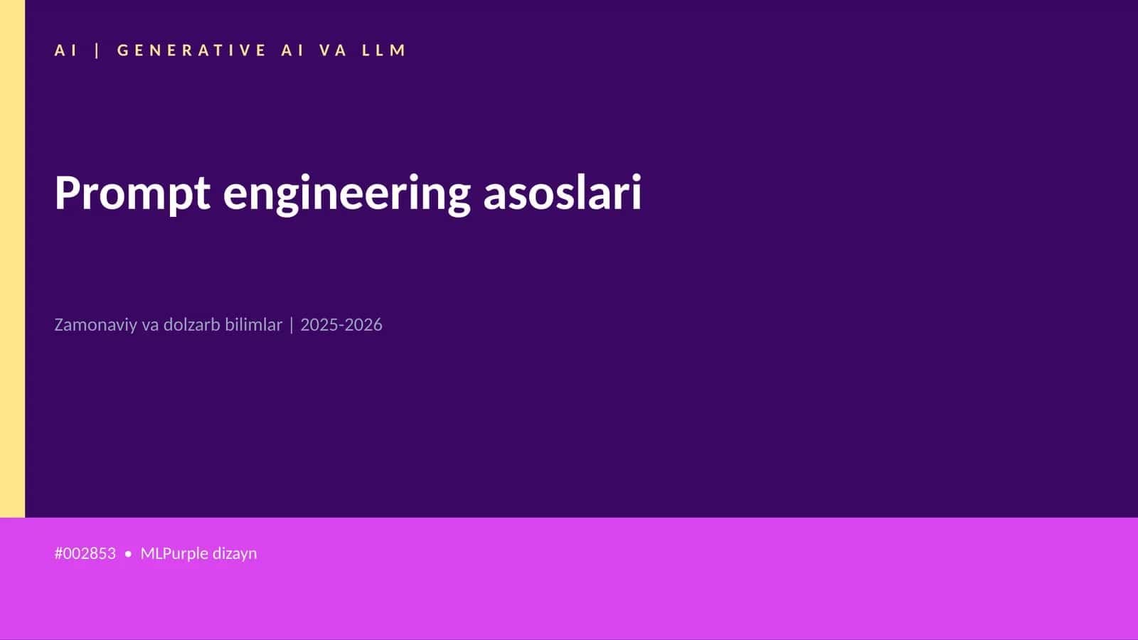 Prompt Engineering Asoslari