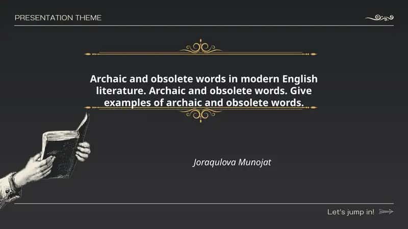 Archaic and Obsolete Words in Modern English Literature
