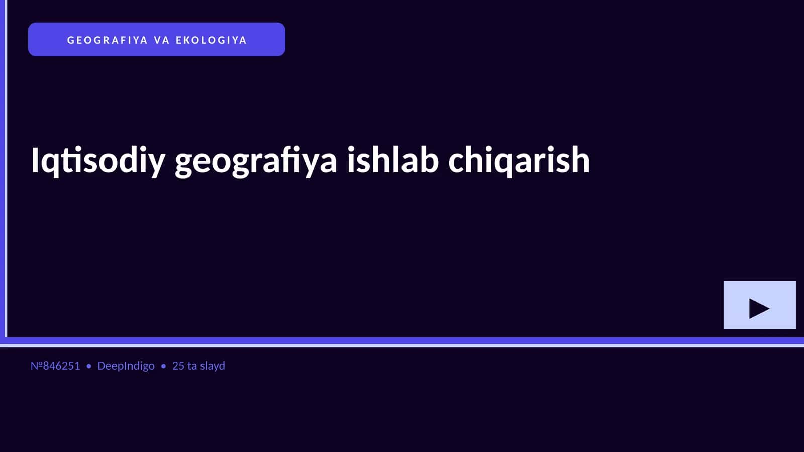Iqtisodiy geografiya ishlab chiqarish