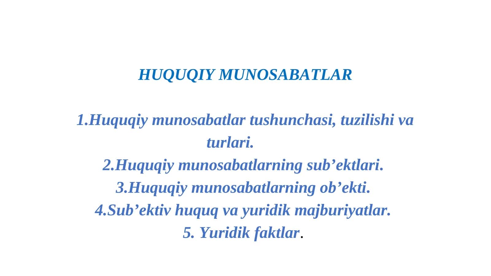 Huquqiy munosabatlar