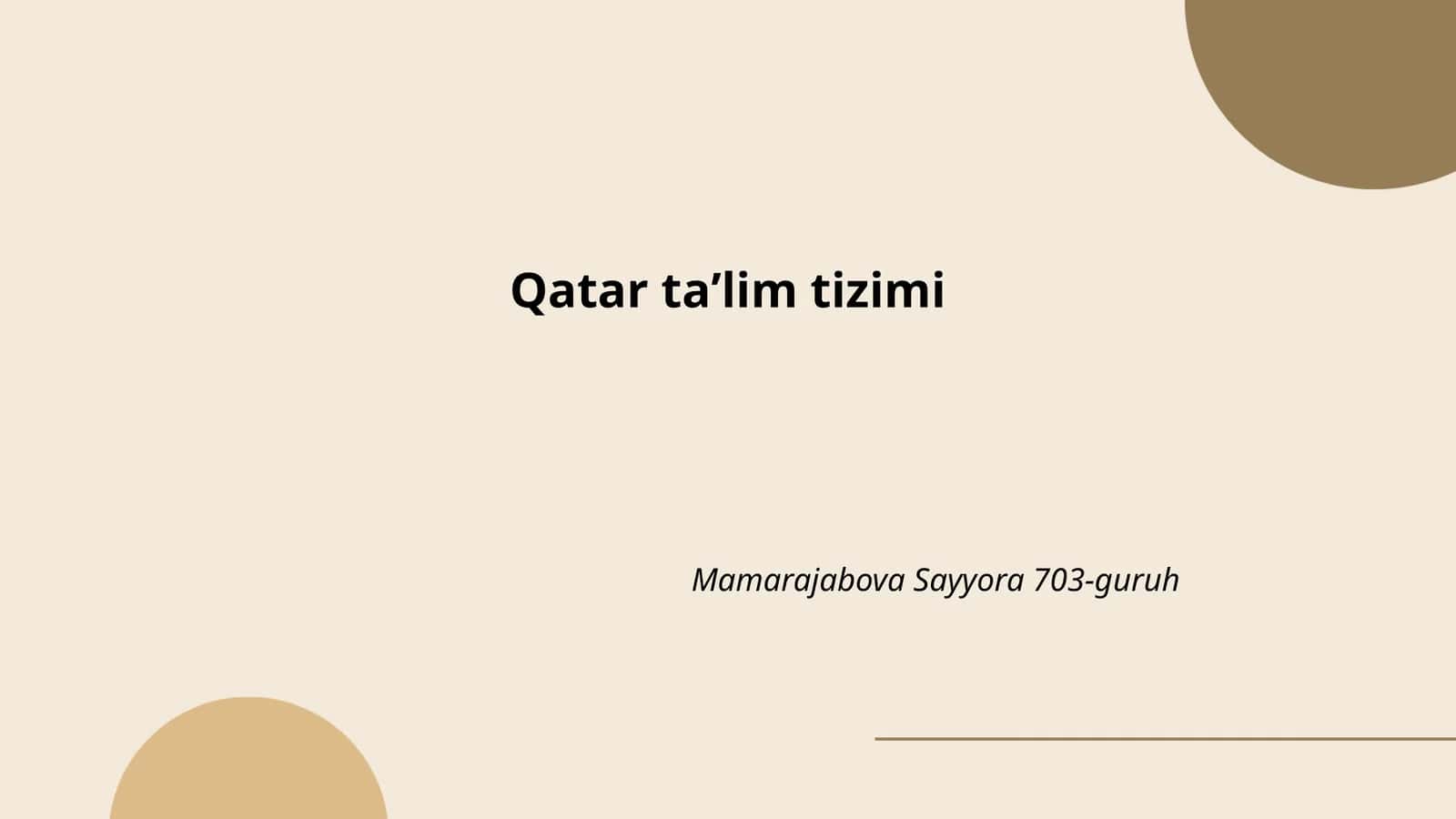 Qatar taʼlim tizimi