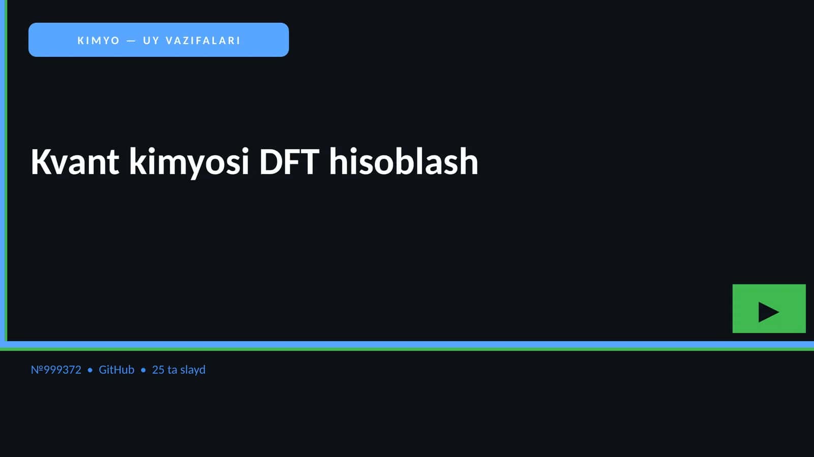 Kvant kimyosi DFT hisoblash