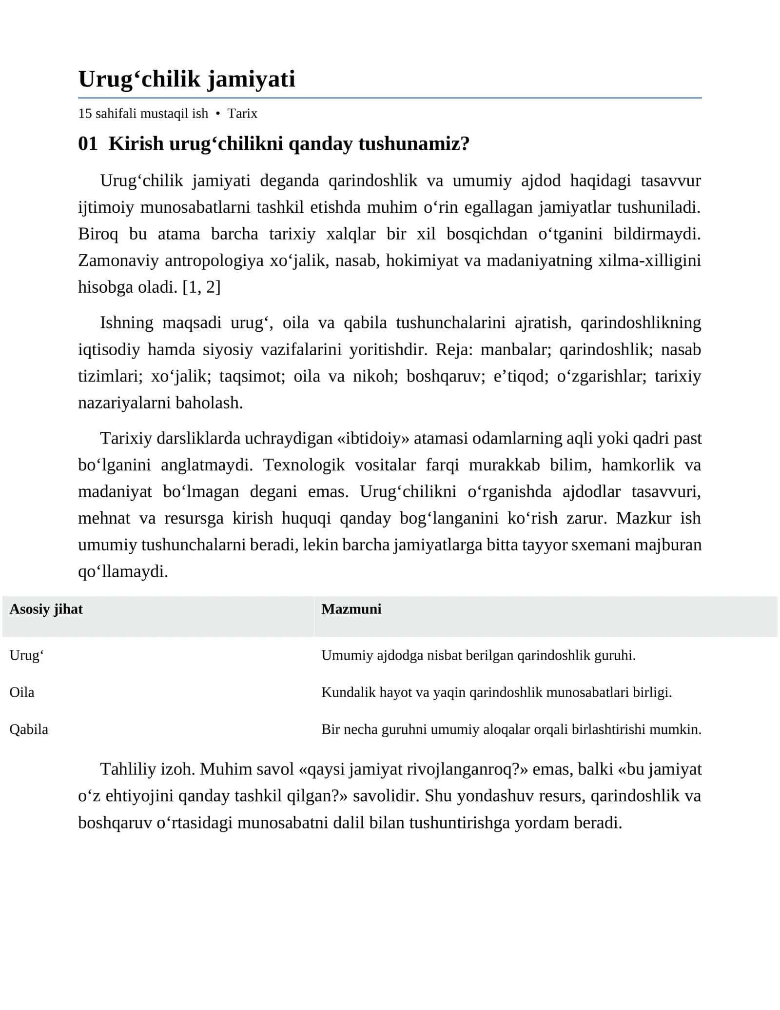 Urug‘chilik jamiyati