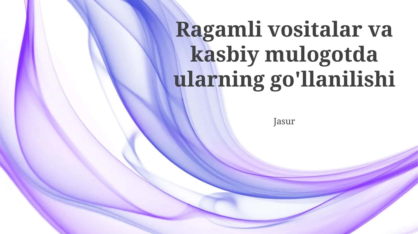 Ragamli vositalar va kasbiy mulogotda ularning go'llanilishi
