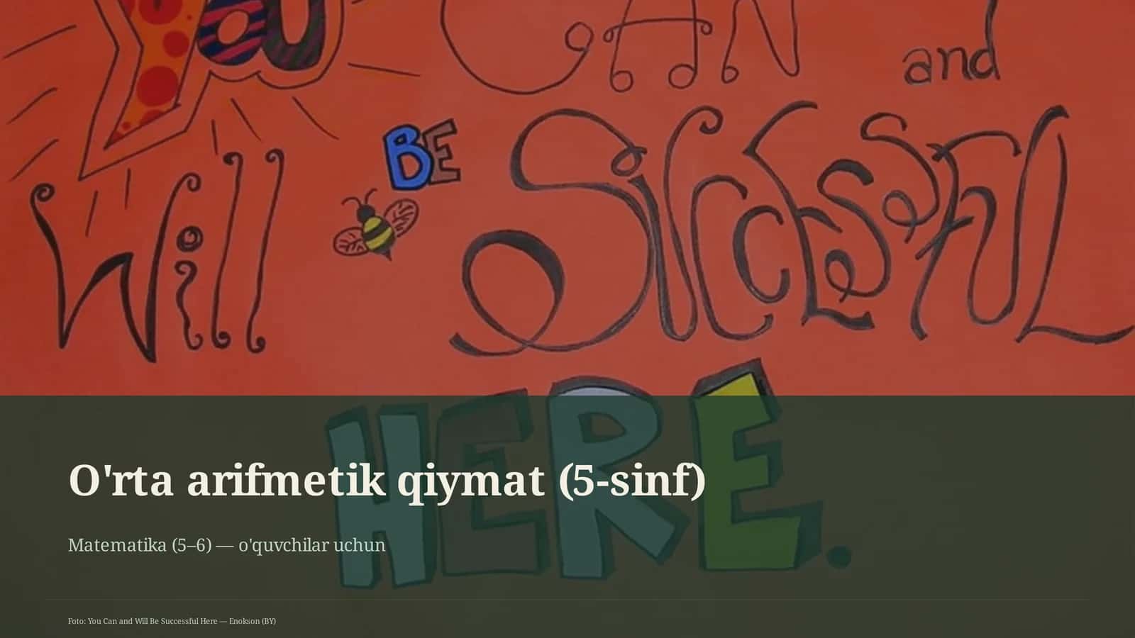 O'rta arifmetik qiymat (5-sinf)