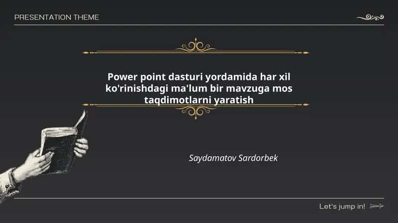 Saydamatov Sardorbek Power Point Taqdimoti