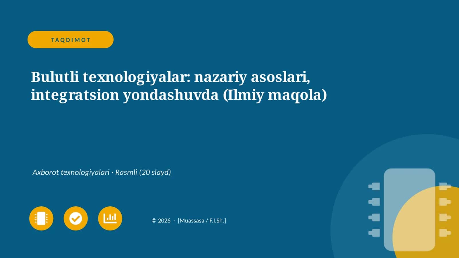 Bulutli texnologiyalar: nazariy asoslari, integratsion yondashuvda (Ilmiy maqola)