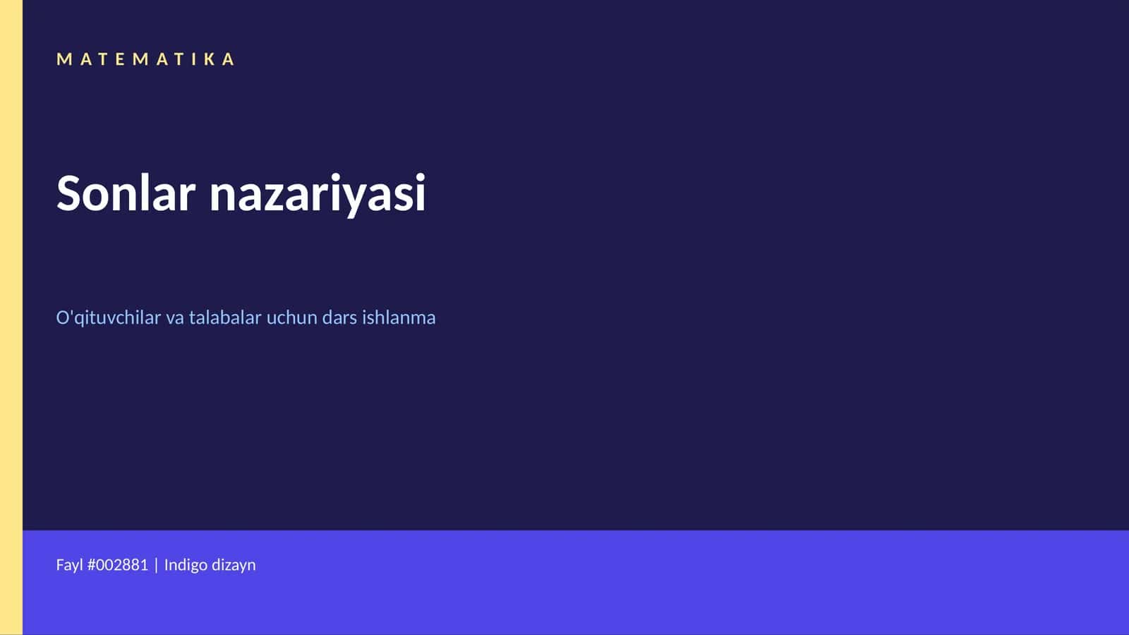 Matematika: Sonlar nazariyasi