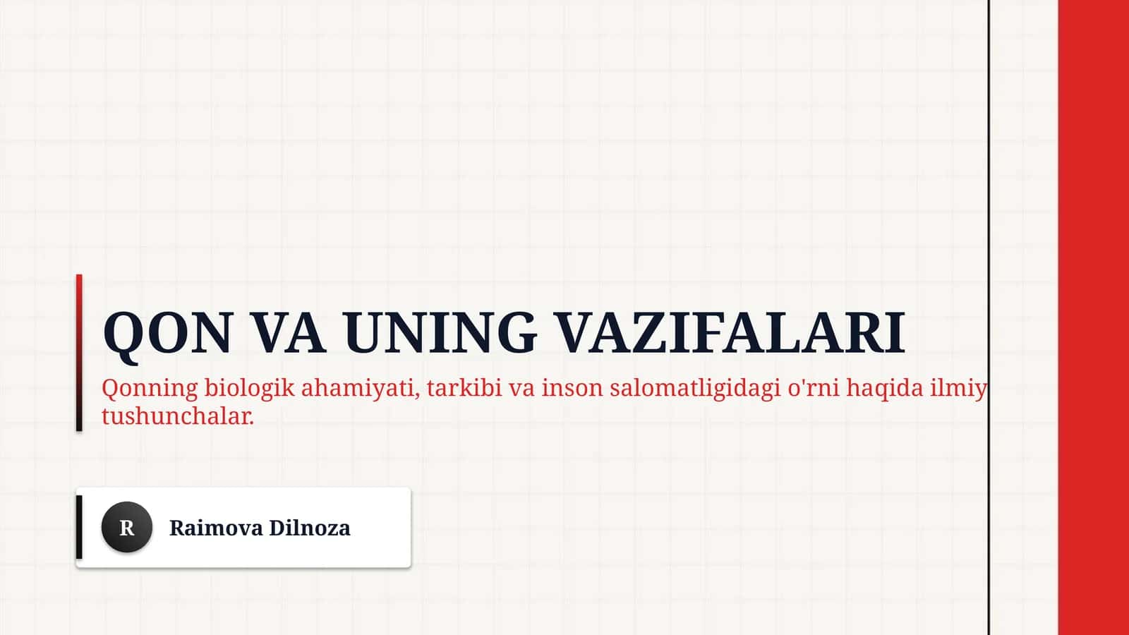 Qon va uning vazifalari