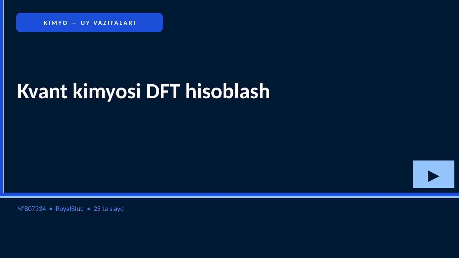 KIMYO — UY VAZIFALARI