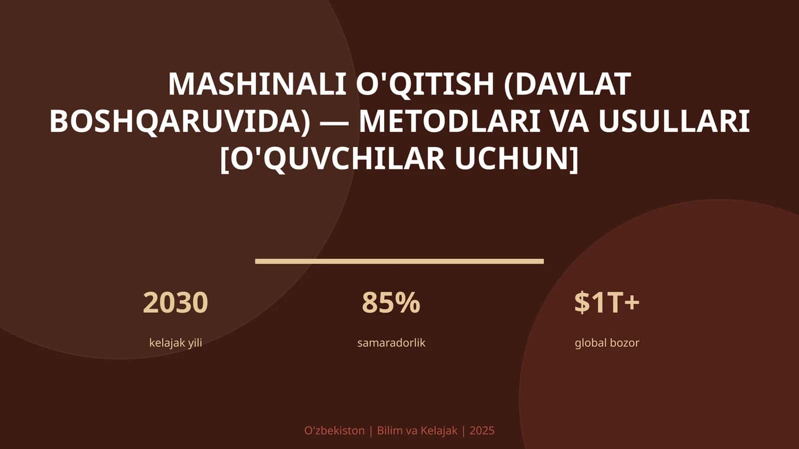 Mashinali o'qitish (davlat boshqaruvida) — metodlari va usullari [o'quvchilar uchun]