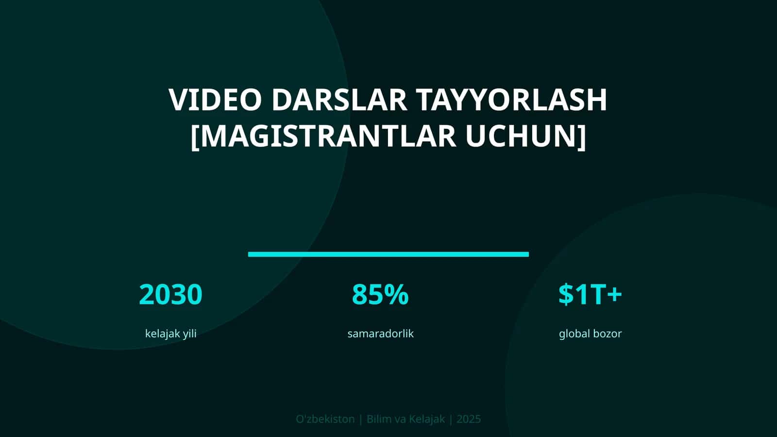 Video darslar tayyorlash [magistrantlar uchun]