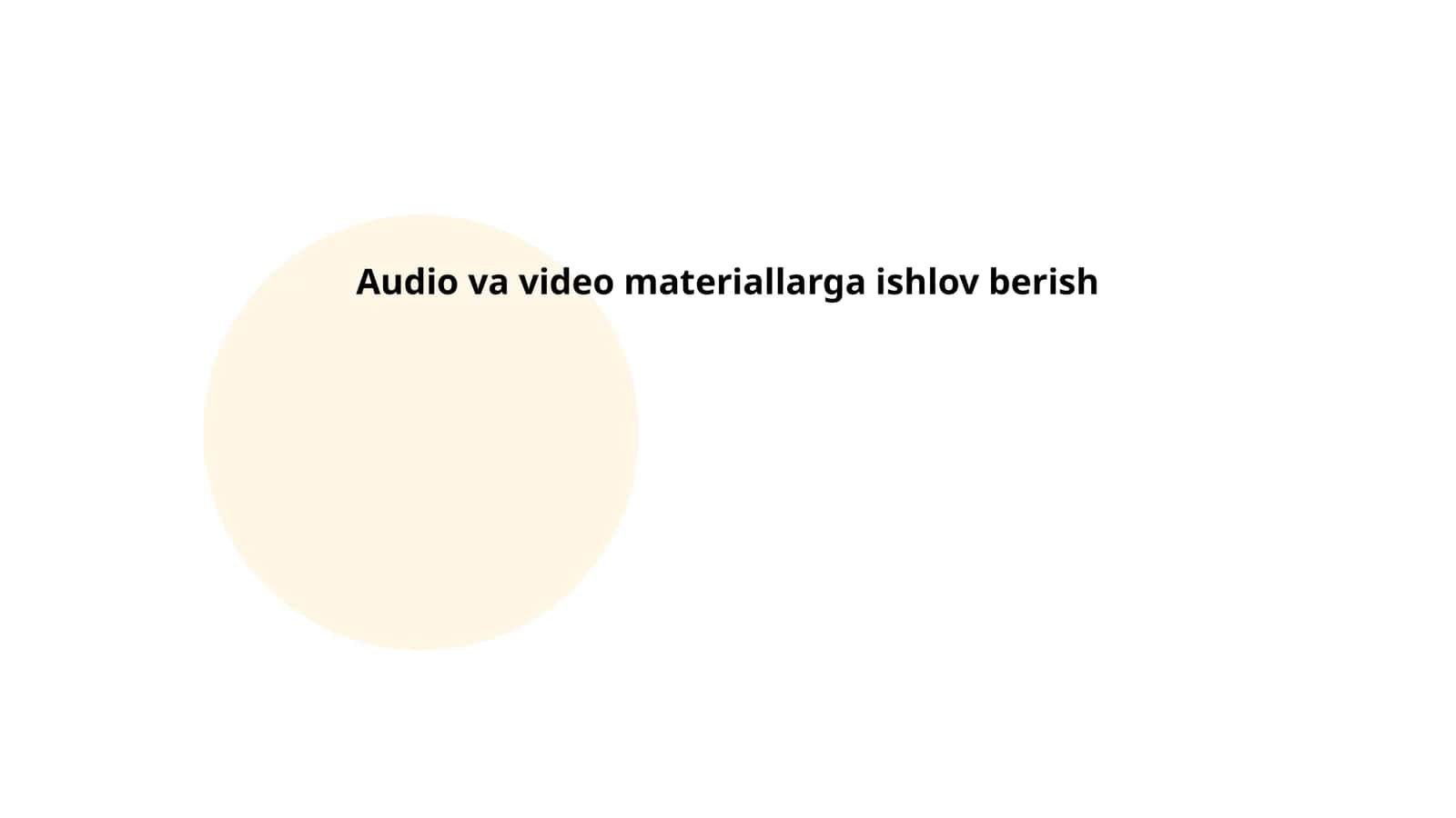 Audio va video materiallarga ishlov berish
