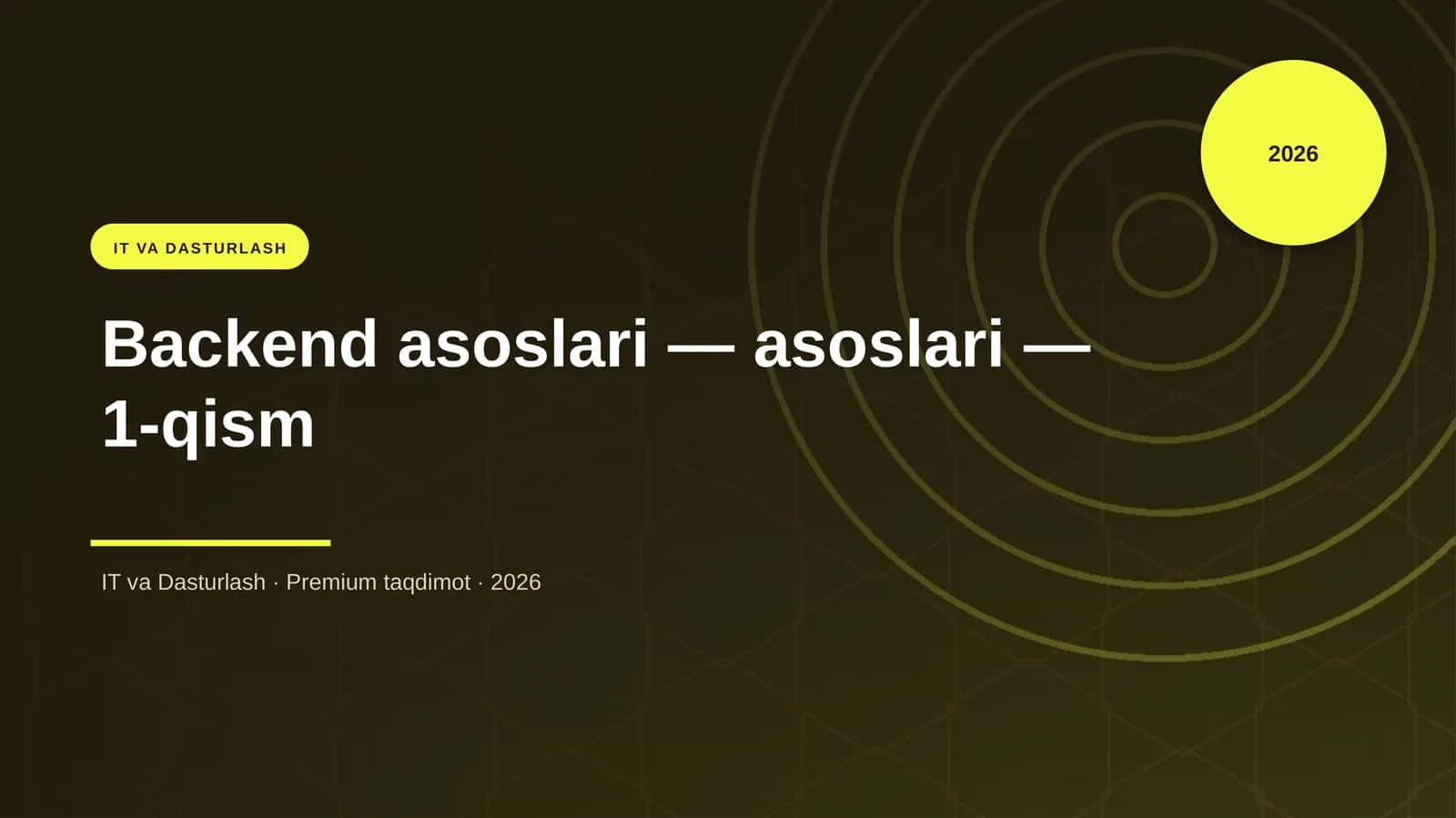 Backend asoslari — asoslari — 1-qism