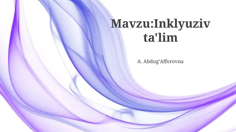 Inklyuziv ta'lim