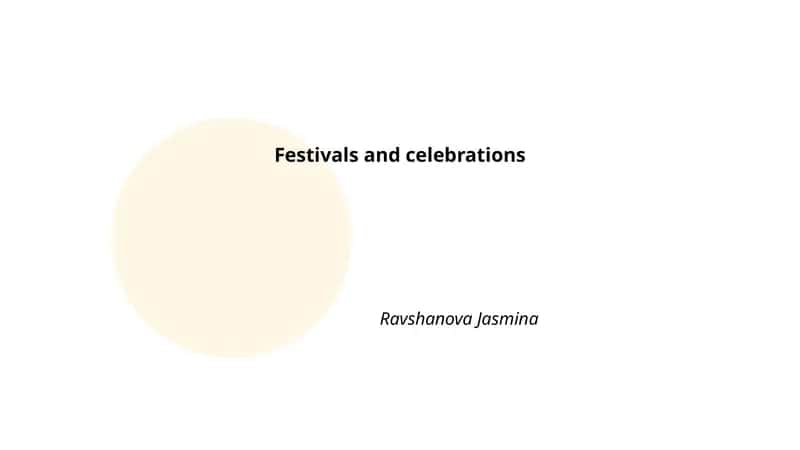 Festivals and celebrations