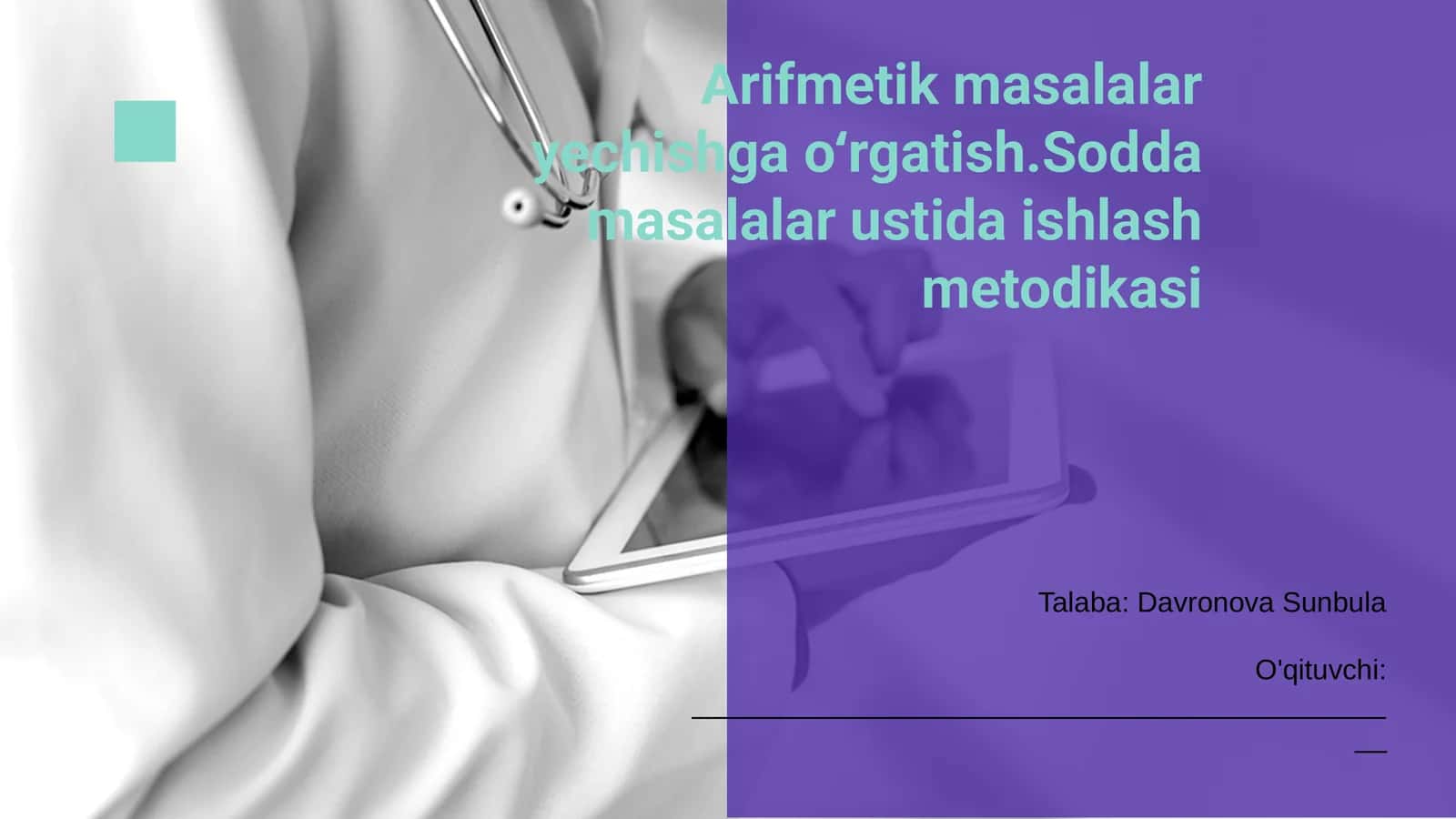 Arifmetik masalalar yechishga oʻrgatish